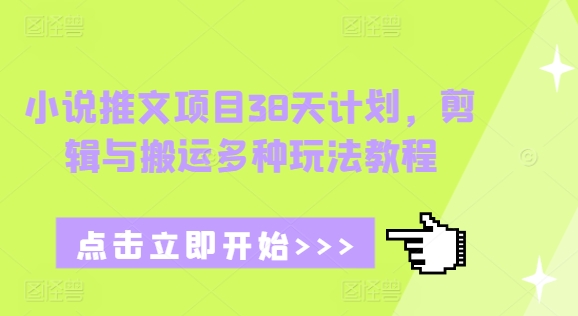 小说推文项目38天计划，剪辑与搬运多种玩法教程-有道资源网