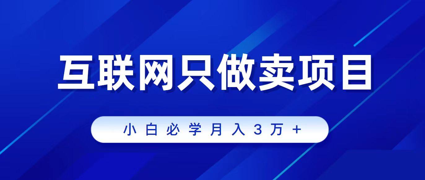 (9623期)互联网的尽头就是卖项目，被割过韭菜的兄弟们必看！轻松月入三万以上！-有道资源网