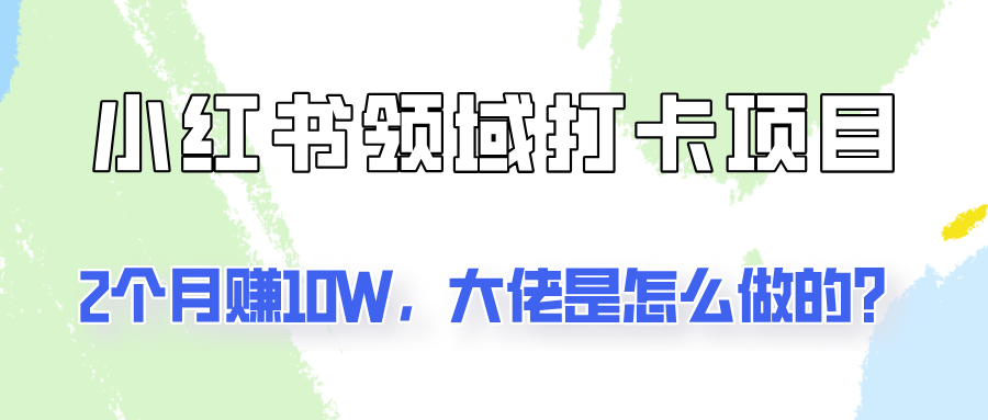 通过小红书领域打卡项目2个月赚10W，大佬是怎么做的？-有道资源网