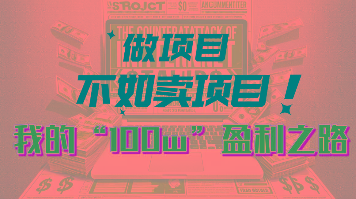 为什么做项目不如卖项目？我的100W+盈利之路-有道资源网