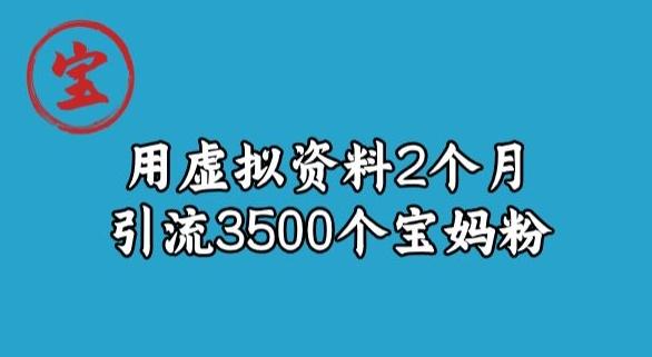 宝哥虚拟资料项目，2个月引流3500个宝妈粉-有道资源网