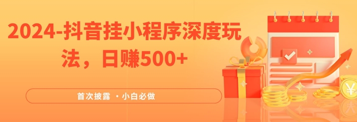 2024全网首次披露，抖音挂小程序深度玩法，日赚500+，简单、稳定，带渠道收入，小白必做【揭秘】-有道资源网