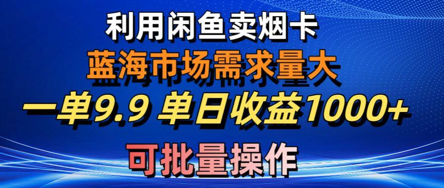 利用咸鱼卖烟卡，蓝海市场需求量大，一单9.9单日收益1000+，可批量操作-有道资源网