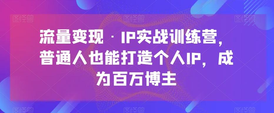 流量变现·IP实战训练营，普通人也能打造个人IP，成为百万博主-有道资源网