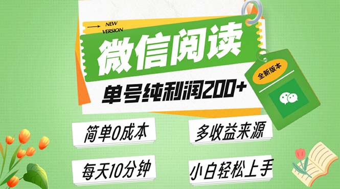 最新微信阅读6.0，每日5分钟，单号利润200+，可批量放大操作，简单0成本-有道资源网