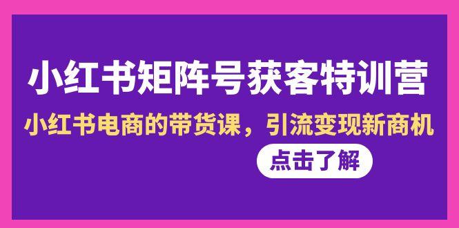 小红书-矩阵号获客特训营-第10期，小红书电商的带货课，引流变现新商机-有道资源网