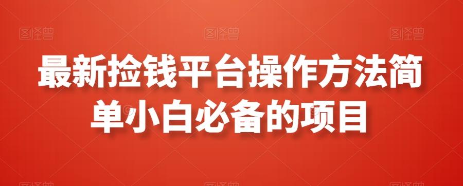 最新捡钱平台操作方法简单小白必备的项目-有道资源网