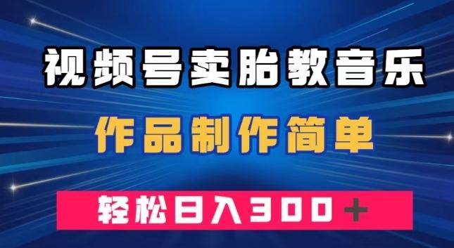 视频号卖胎教音乐，作品制作简单，一单49，轻松日入300＋-有道资源网