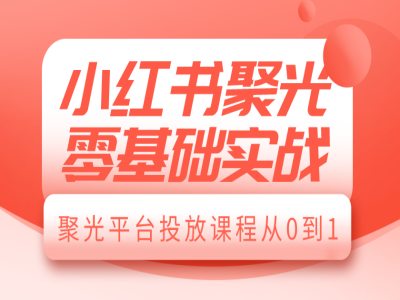 小红书聚光零基础实战，聚光平台投放课程从0到1-有道资源网