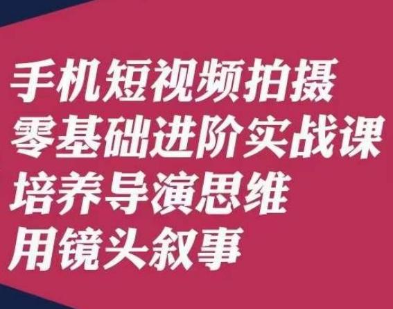 手机短视频拍摄零基础进阶实战课，培养导演思维用镜头叙事唐先生-有道资源网