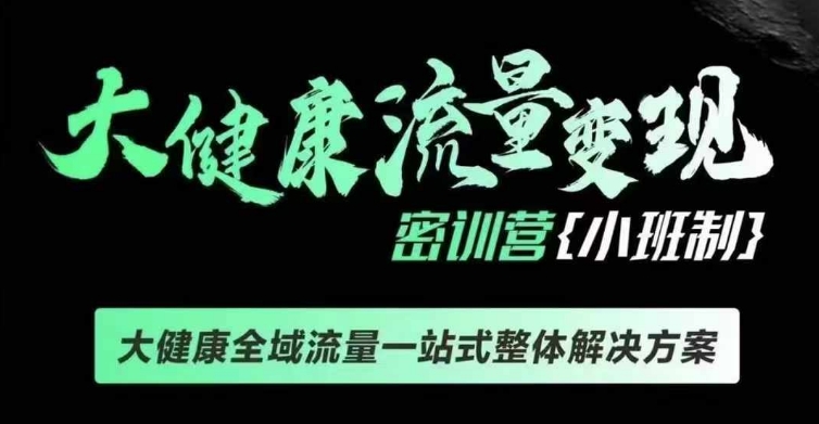 千万级大健康变现课线下课，大健康全域流量一站式整体解决方案-有道资源网