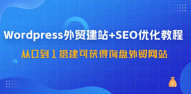 WordPress外贸建站+SEO优化教程，从0到1搭建可获得询盘外贸网站(57节课)-有道资源网