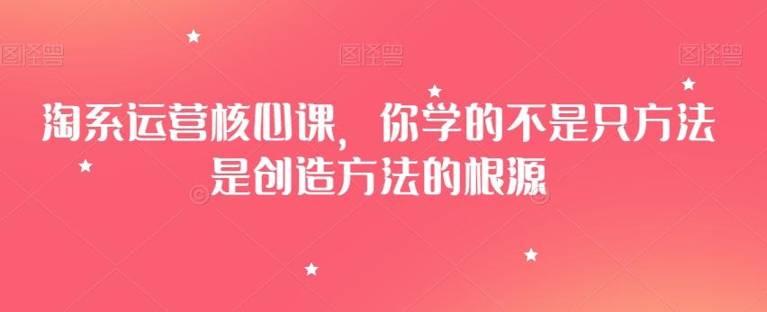 淘系运营核心课，你学的不是只方法是创造方法的根源-有道资源网