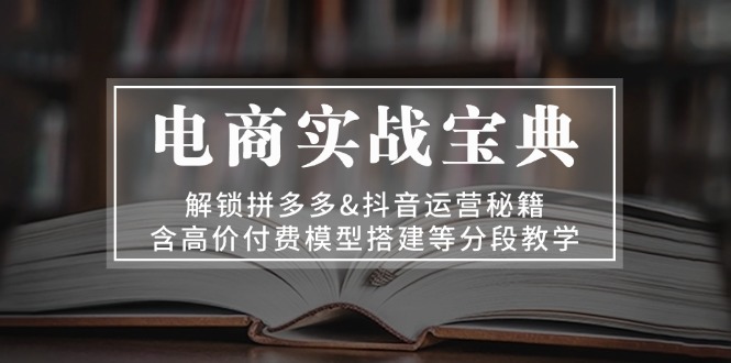 电商实战宝典 解锁拼多多&抖音运营秘籍 含高价付费模型搭建等分段教学-有道资源网