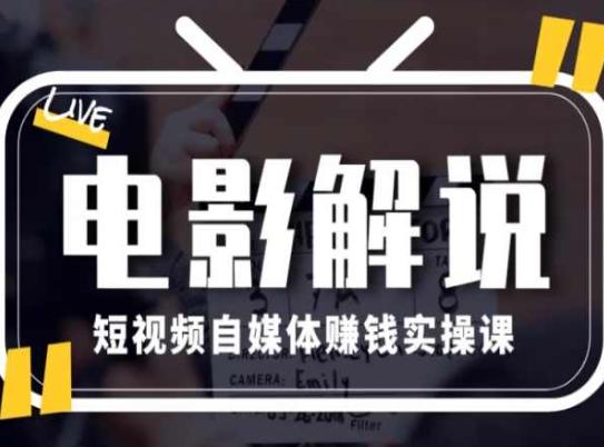 电影解说短视频自媒体赚钱实操课，教你做电影解说短视频，月赚1万-有道资源网