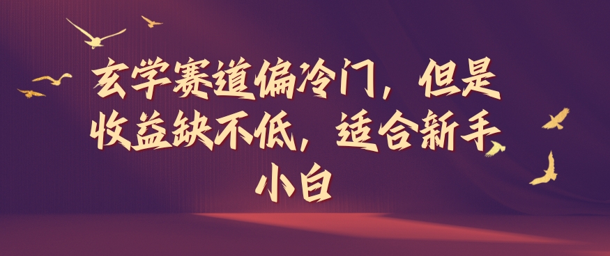 玄学赛道偏冷门，但是收益缺不低，适合新手小白【揭秘】-有道资源网