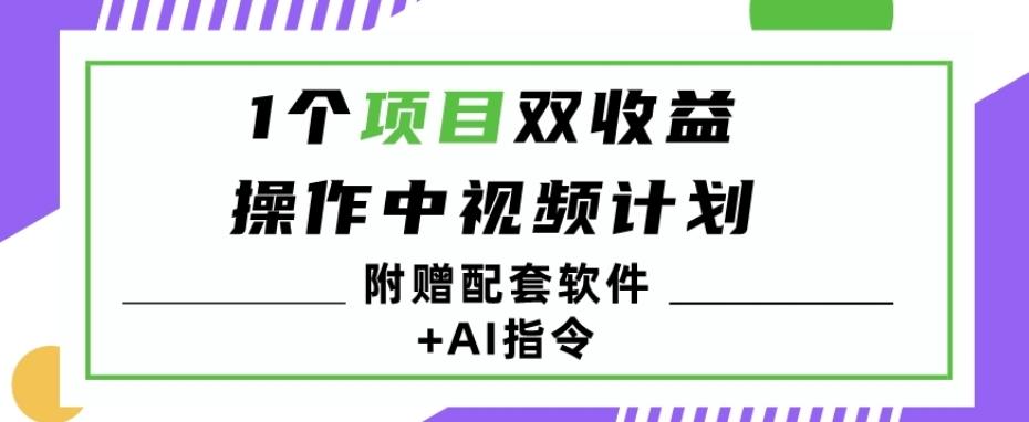 1个项目双收益？操作中视频计划1天最高3100+收益？（附赠配套软件+AI指令）-有道资源网