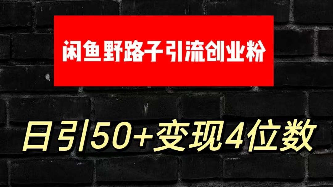 大眼闲鱼野路子引流创业粉，日引50+单日变现四位数-有道资源网