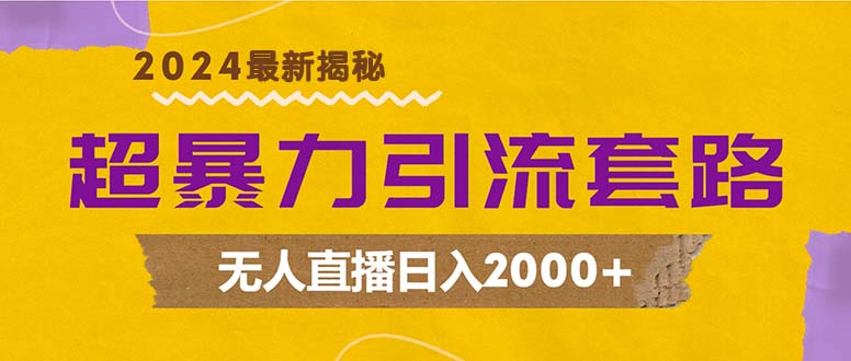 超暴力引流套路，无人直播日入2000+-有道资源网