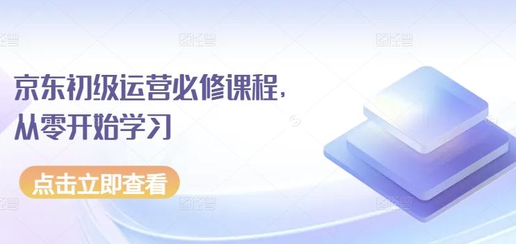 京东初级运营必修课程，从零开始学习-有道资源网