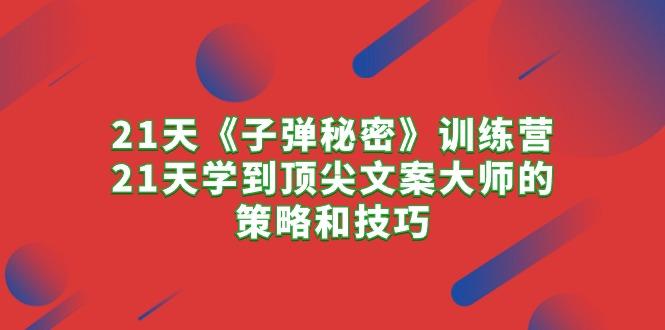 21天《子弹秘密》训练营，21天学到顶尖文案大师的策略和技巧-有道资源网