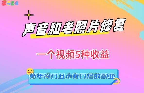 声音和老照片修复，一个视频5种收益，新年冷门且小有门槛的副业【揭秘】-有道资源网