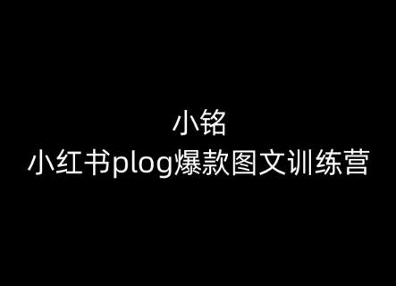 小铭-小红书plog爆款图文训练营，教你从0-1做小红书-有道资源网