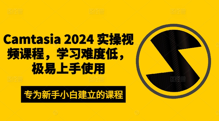 Camtasia 2024 实操视频课程，学习难度低，极易上手使用-有道资源网