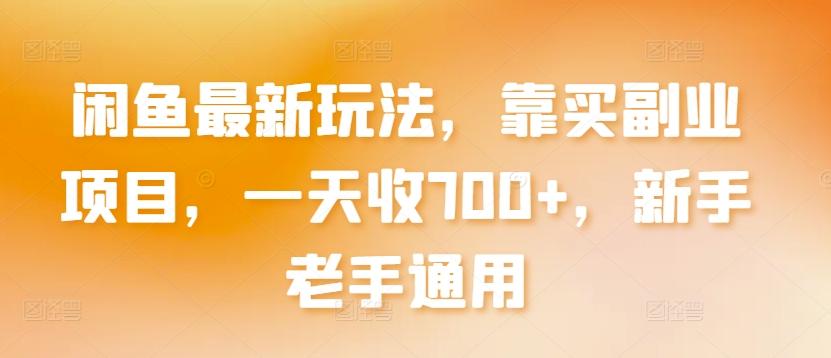 闲鱼最新玩法，靠买副业项目，一天收700+，新手老手通用【揭秘】-有道资源网