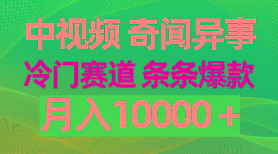 (9627期)中视频奇闻异事，冷门赛道条条爆款，月入10000＋-有道资源网