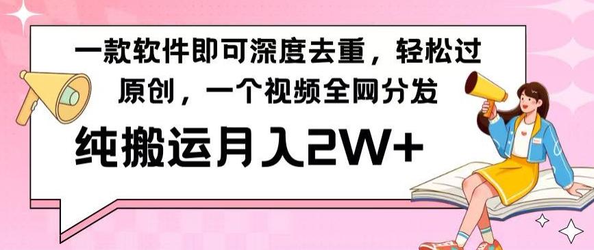 一款软件深度去重，轻松过原创，一个视频全网分发，纯搬运月入2W+-有道资源网