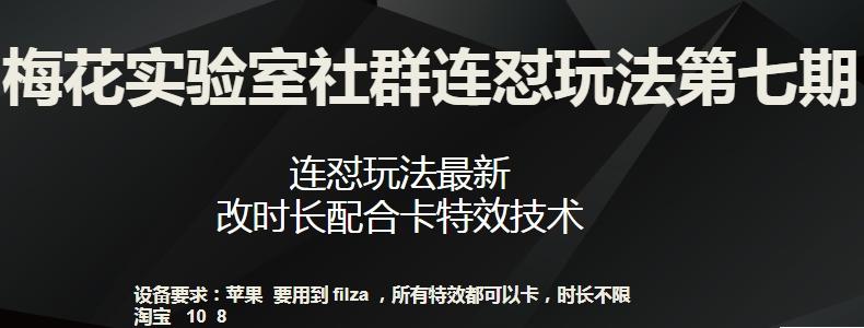 梅花实验室社群连怼玩法第七期，连怼玩法最新，改时长配合卡特效技术-有道资源网