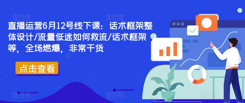 直播运营6月12号线下课：话术框架整体设计/流量低迷如何救流/话术框架等，全场燃爆，非常干货-有道资源网