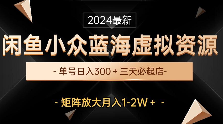 最新闲鱼小众蓝海虚拟资源，单号日入300＋，三天必起店，矩阵放大月入1-2W-有道资源网