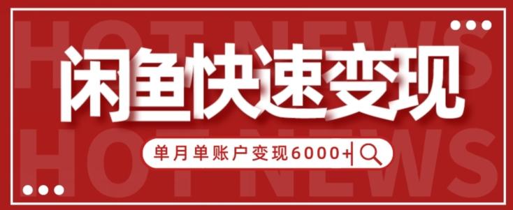 【新手项目】小白快速在闲鱼单月单账号变现6000+的秘密-有道资源网