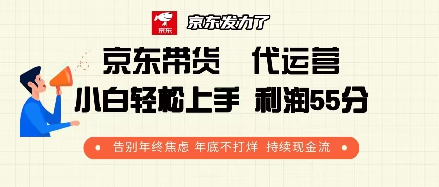 京东带货 代运营 利润55分 告别年终焦虑 年底不打烊 持续现金流-有道资源网