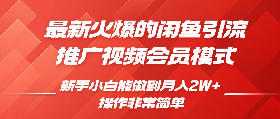 闲鱼引流推广影视会员，0成本就可以操作，新手小白月入过W+【揭秘】-有道资源网