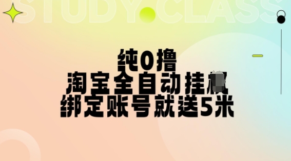 纯0撸，淘宝全自动挂JI，授权登录就得5米，多号多赚【揭秘】-有道资源网