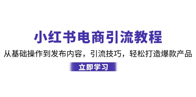 小红书电商引流教程：从基础操作到发布内容，引流技巧，轻松打造爆款产品-有道资源网