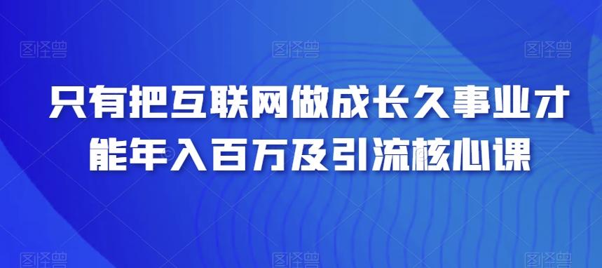 只有把互联网做成长久事业才能年入百万及引流核心课-有道资源网