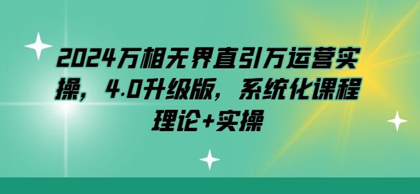 2024万相无界直引万运营实操，4.0升级版，系统化课程 理论+实操-有道资源网