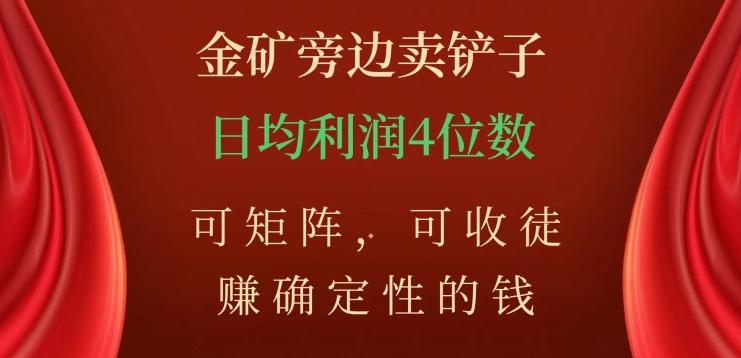 金矿旁边卖铲子，赚确定性的钱，可矩阵，可收徒，日均利润4位数【揭秘】-有道资源网