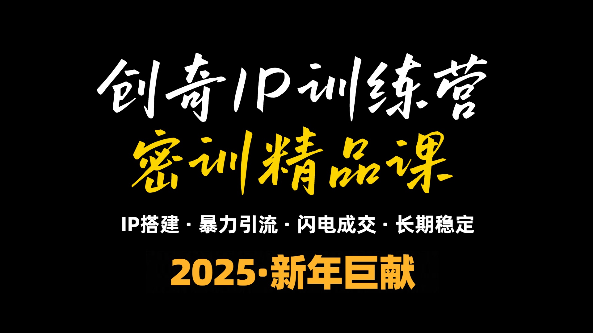 2025年“知识付费IP训练营”小白避坑年赚百万，暴力引流，闪电成交-有道资源网