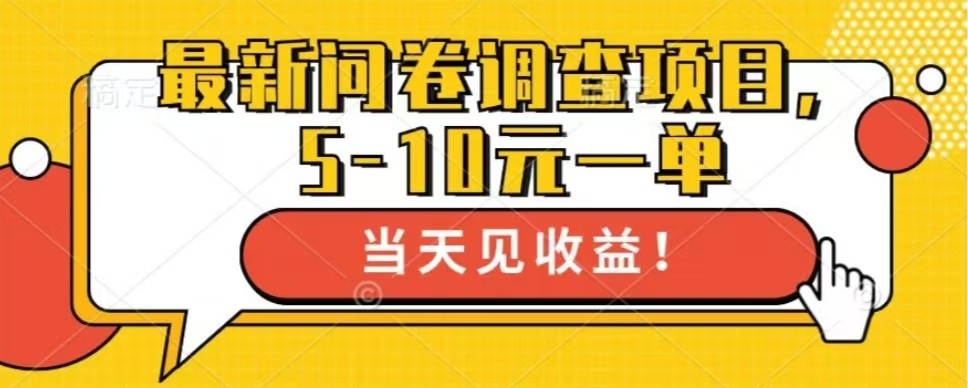 最新问卷调查项目，单日零撸100＋-有道资源网