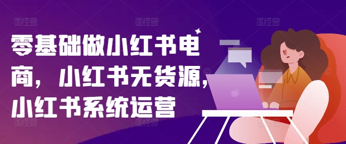 零基础做小红书电商，小红书无货源，小红书系统运营-有道资源网