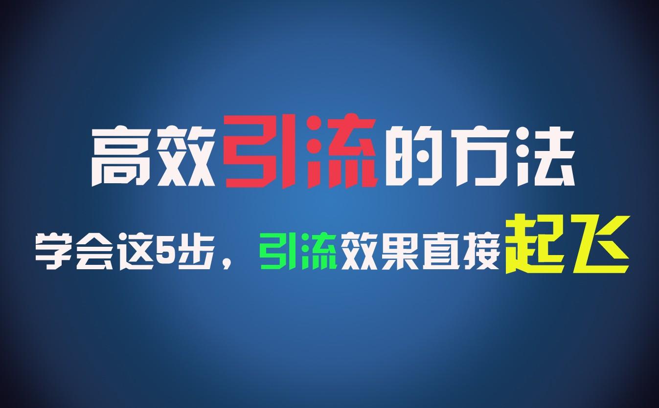 高效引流的方法，可以帮助你日引300+创业粉，一年轻松收入30万，比打工强太多！-有道资源网