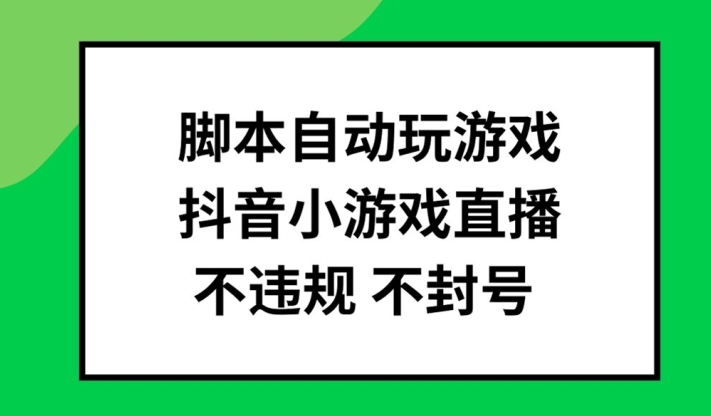 脚本自动玩游戏，抖音小游戏直播，不违规不封号可批量做【揭秘】-有道资源网