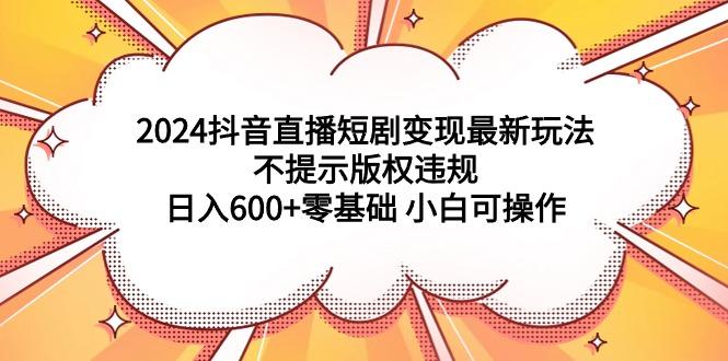 (9305期)2024抖音直播短剧变现最新玩法，不提示版权违规 日入600+零基础 小白可操作-有道资源网