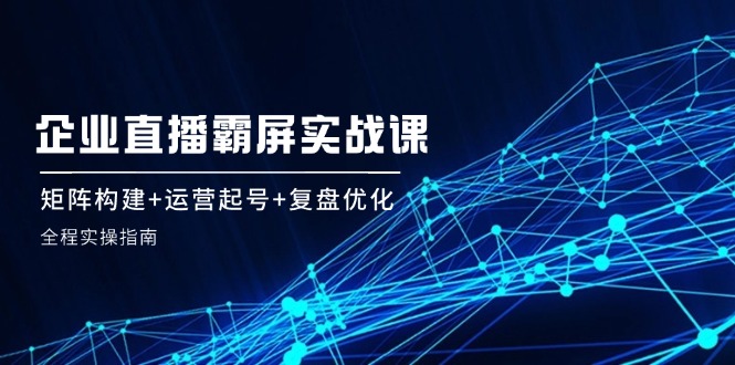 企 业 直 播 霸 屏实战课：矩阵构建+运营起号+复盘优化，全程实操指南-有道资源网