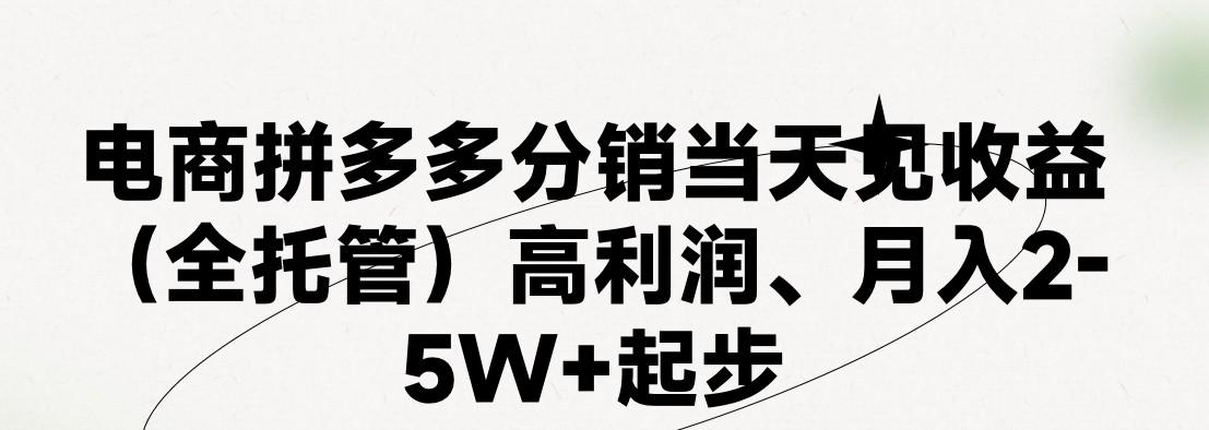 最新拼多多模式日入4K+两天销量过百单，无学费、 老运营代操作、小白福利，了解不吃亏-有道资源网